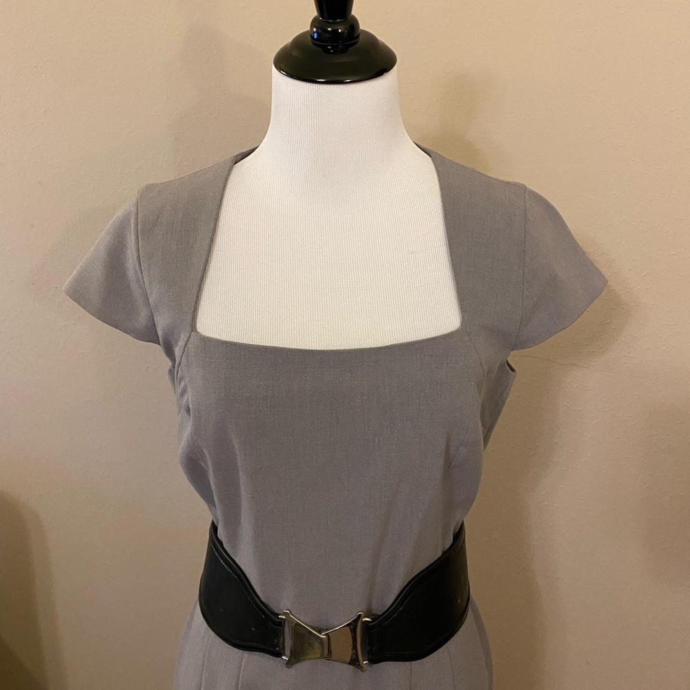 Grey form fitting dress